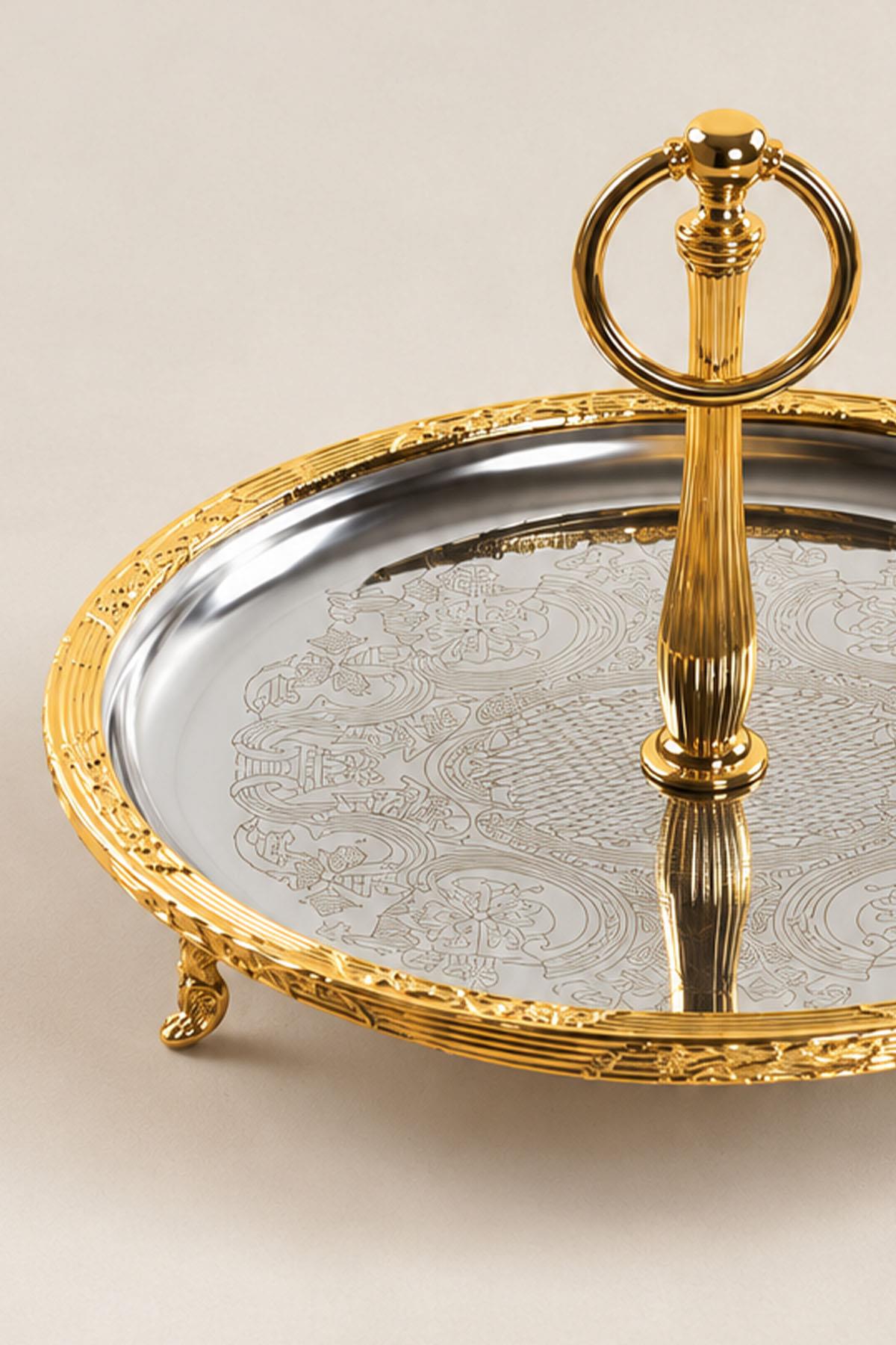 Декоративный поднос Kessa Gold с ручками (26 см)