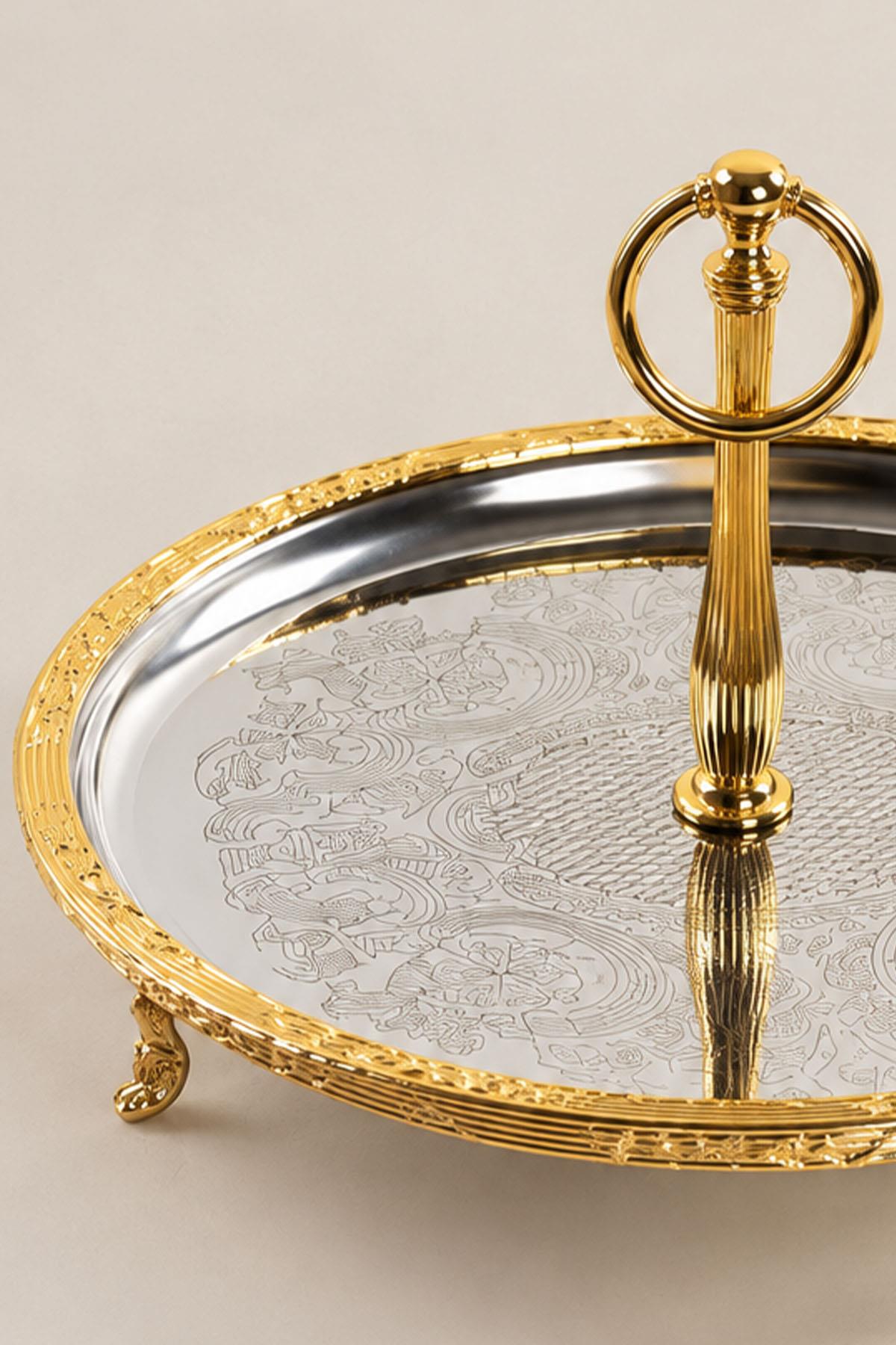 Декоративный поднос Kessa Gold с ручками (30 см)