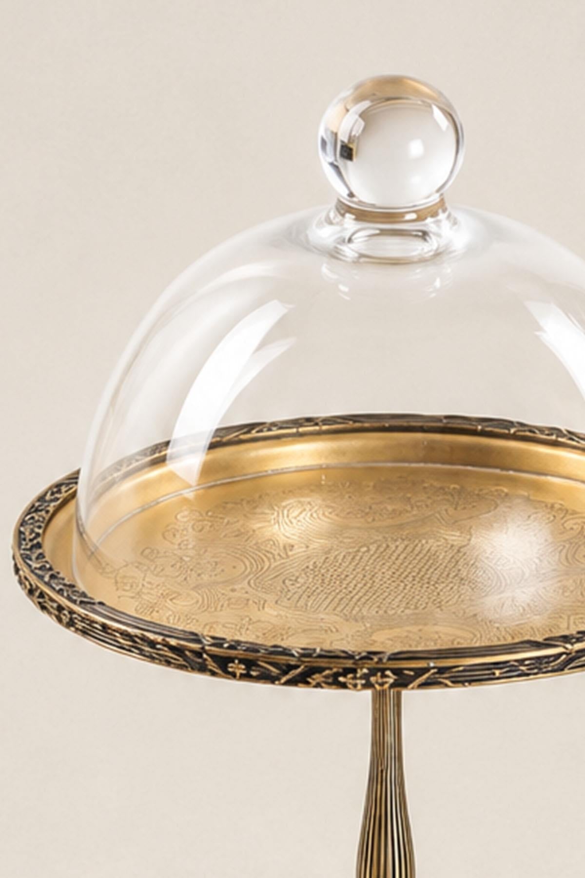 Чугунное сервировочное блюдо Kessa Antique Detail с подставкой и крышкой (15 см)
