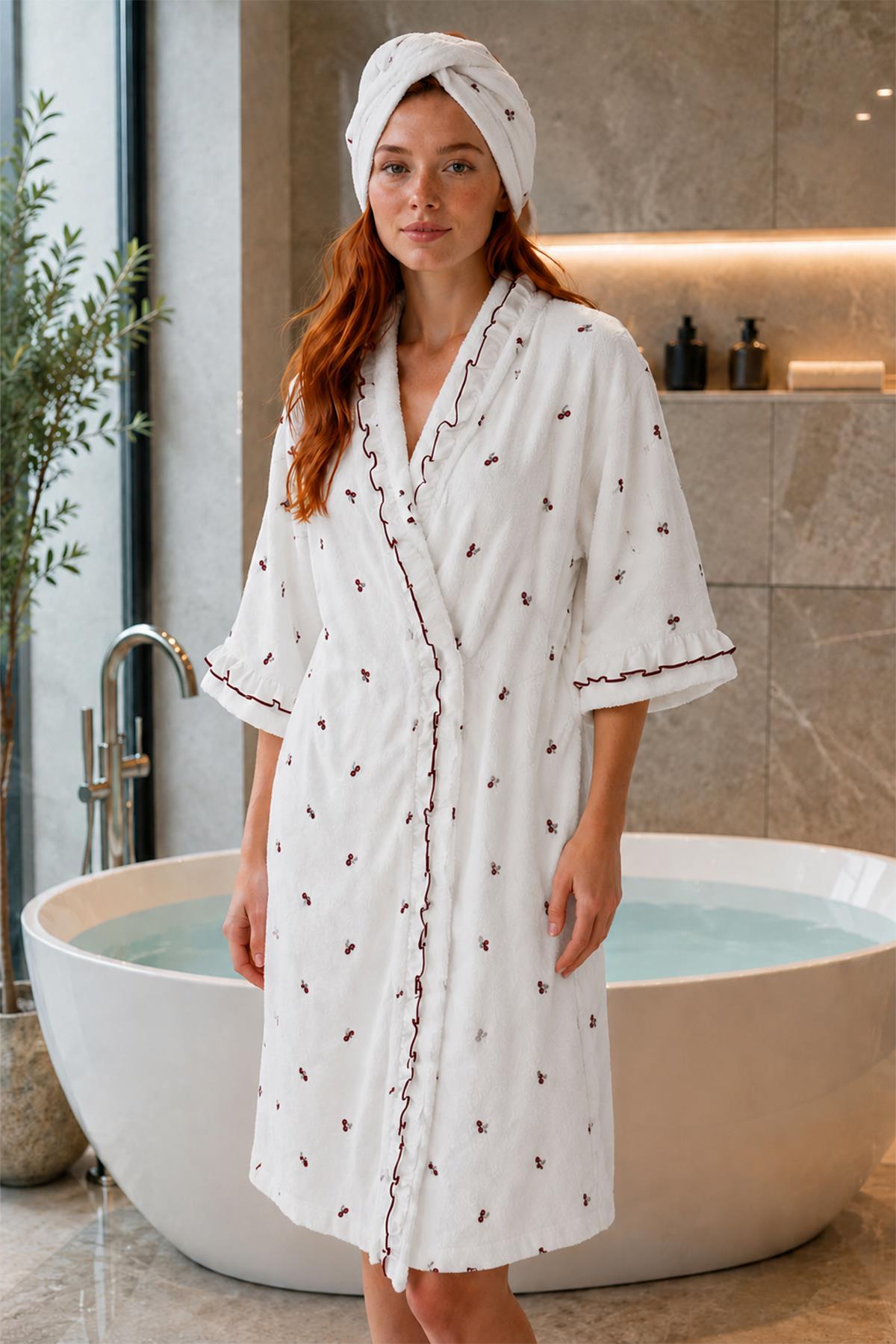 Женский банный халат Cherry Cotton
