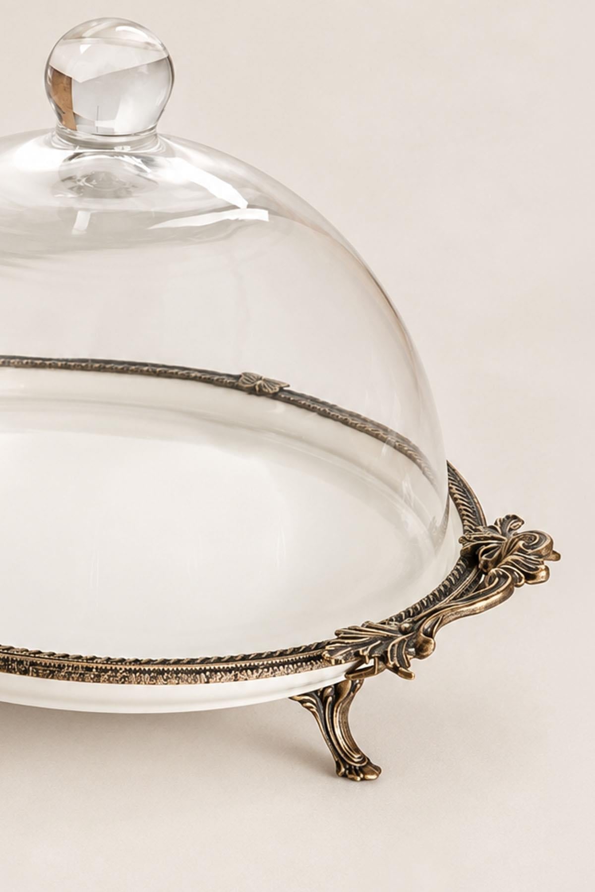 Фарфоровое сервировочное блюдо Sierra Antique Detail с крышкой (29 см)