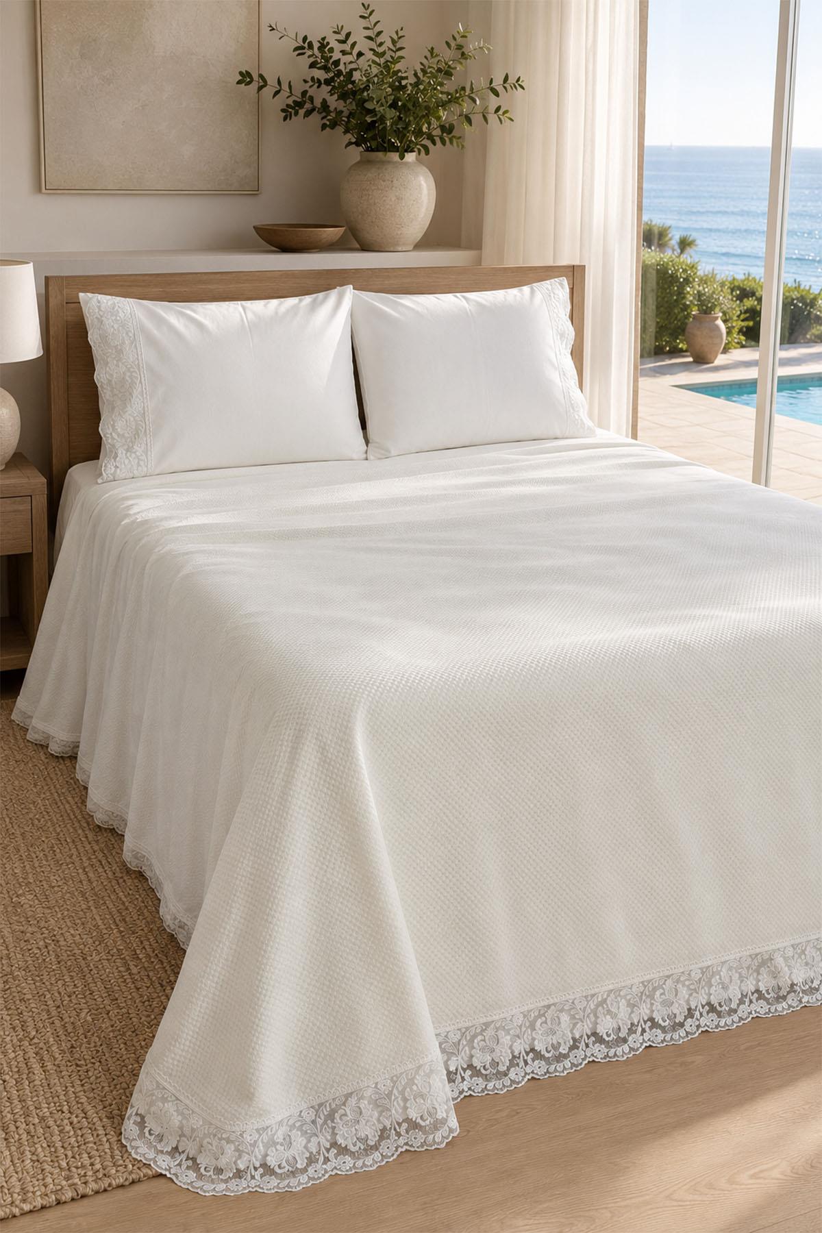 Dolce Dantelli Комплект постельного белья с пике, двуспальный, 4 предмета
