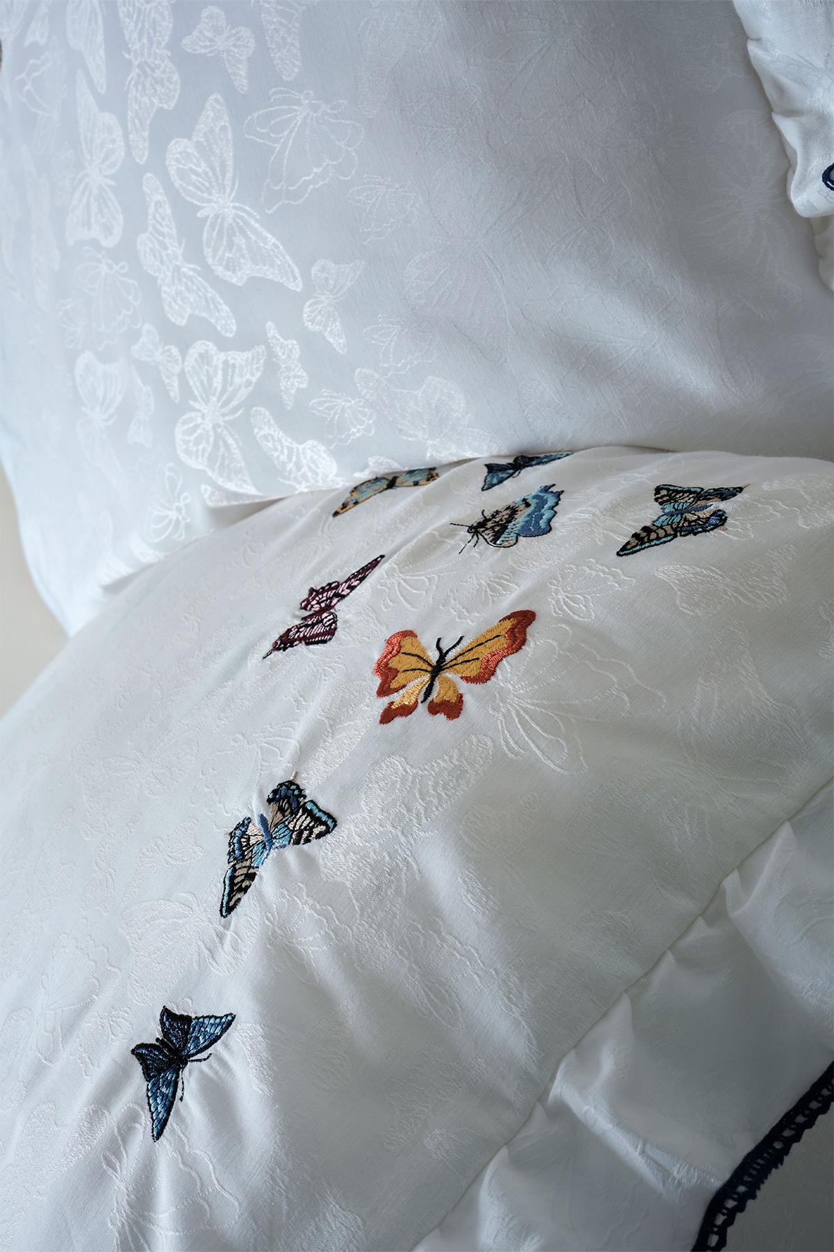 Постельное белье Laura из хлопкового сатина с вышивкой, размер Super King Size